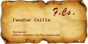 Fendler Csilla névjegykártya